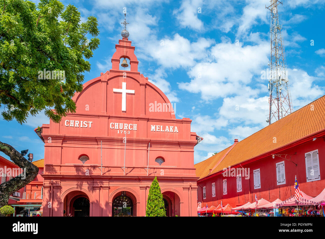La Chiesa di Cristo e Dutch Square in Malacca (Melaka) Foto Stock