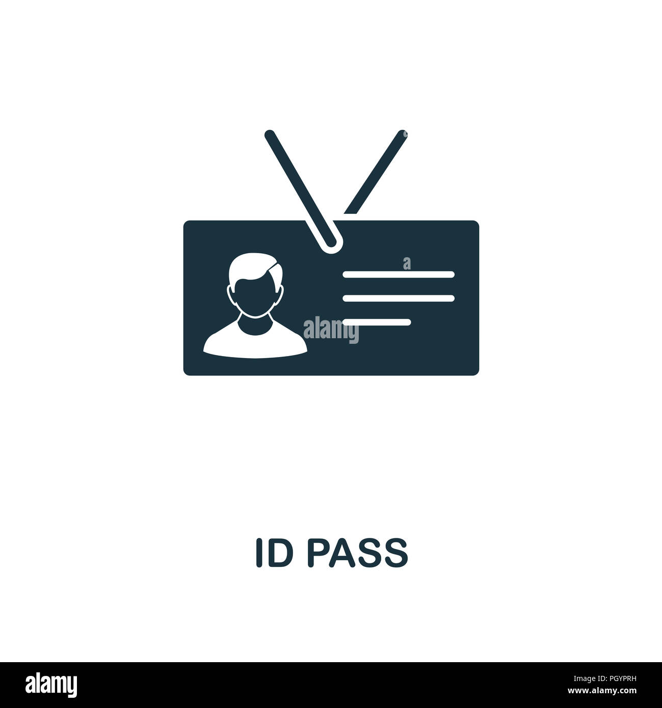 Id Pass icona. Monocromatico design di stile da internet security collection. UI. Pixel perfetto pittogramma semplice id pass icona. Web design, applicazioni software, Foto Stock Id Pass icona. Monocromatico design di stile da internet security collection. UI. Pixel perfetto pittogramma semplice id pass icona. Web design, applicazioni software, Foto Stock
