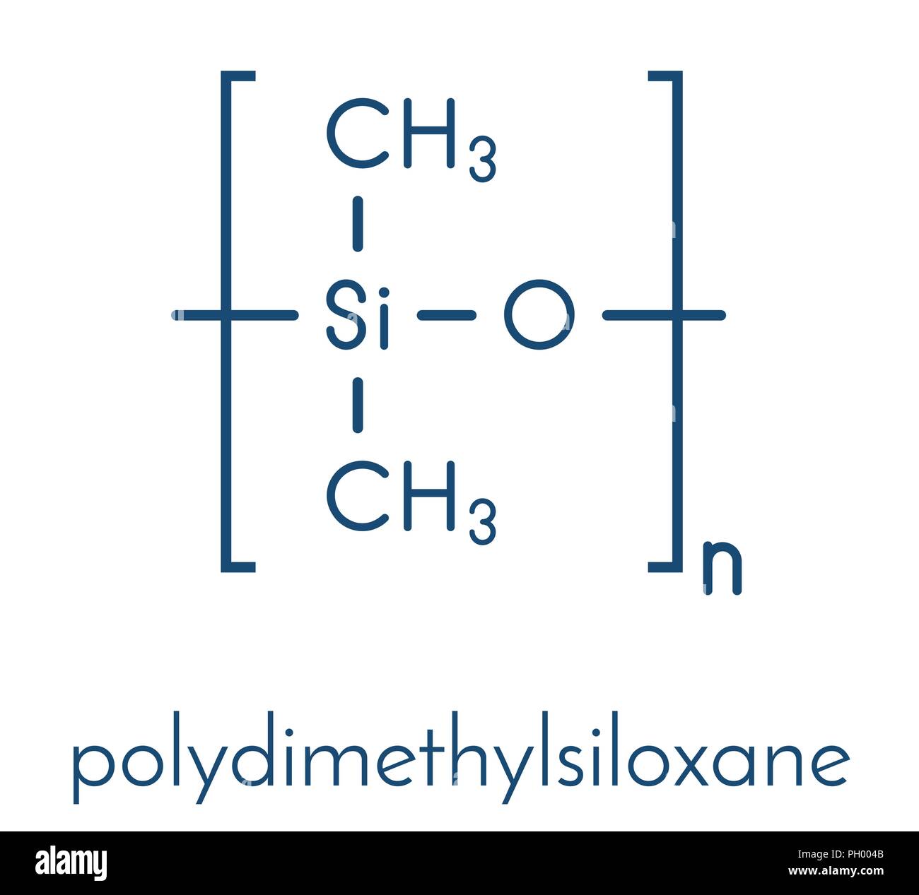Olio di Silicone (, polidimetilsilossano PDMS) polimero siliconico,  struttura chimica. Olio di silicone e sostanze strettamente correlate sono  utilizzati in silicone Immagine e Vettoriale - Alamy
