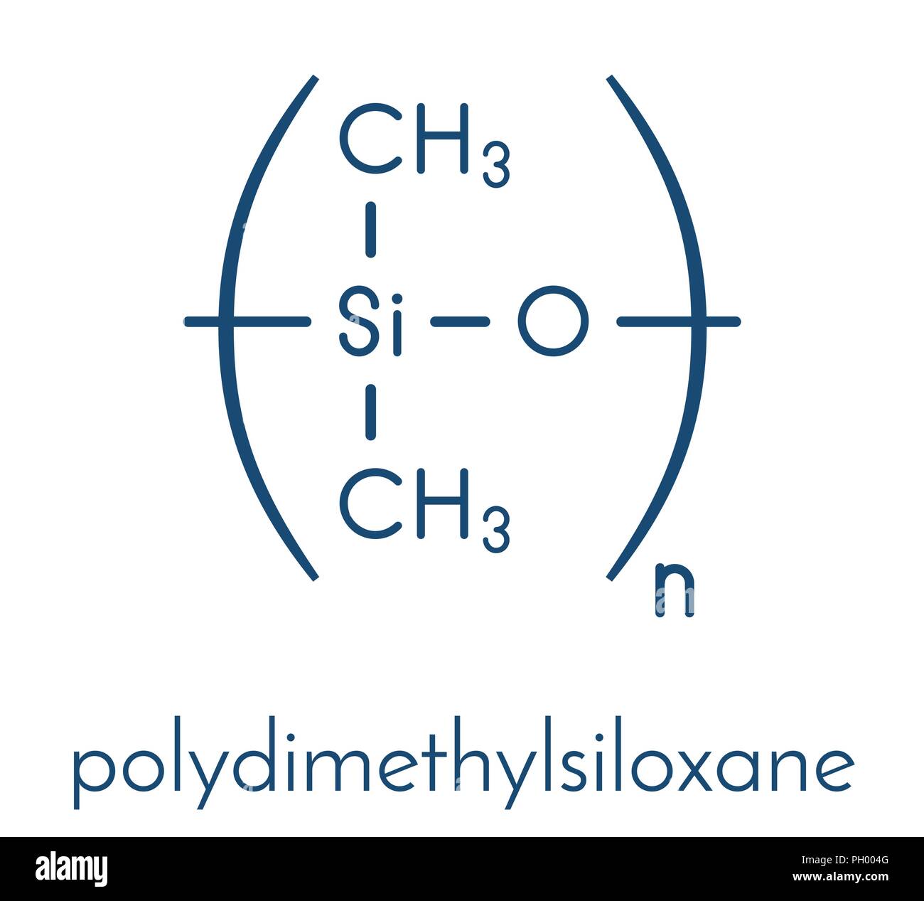 Olio di Silicone (, polidimetilsilossano PDMS) polimero siliconico,  struttura chimica. Olio di silicone e sostanze strettamente correlate sono  utilizzati in silicone Immagine e Vettoriale - Alamy