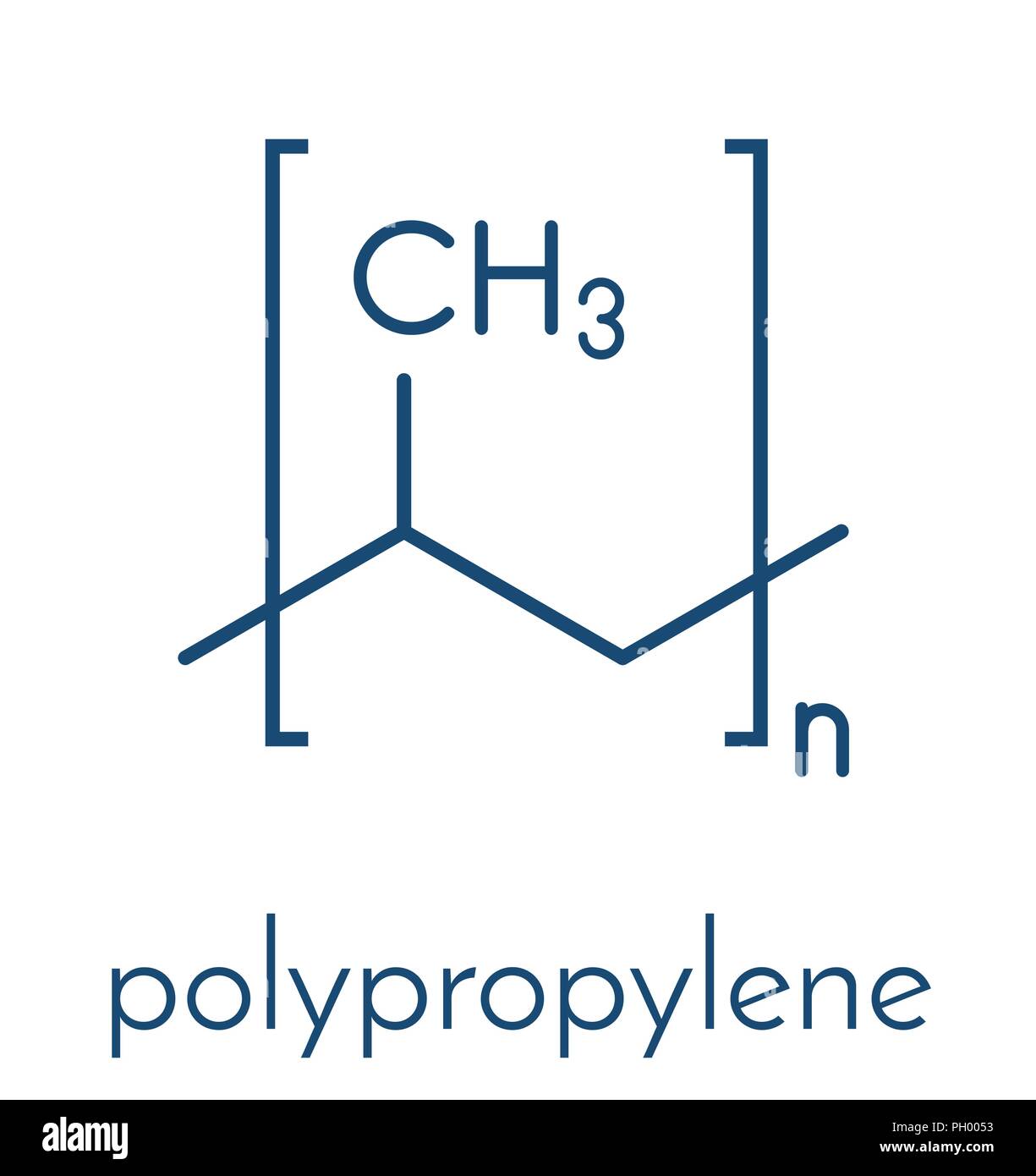 Polipropilene (polipropilene, PP) plastica, struttura chimica. Formula di  scheletro Immagine e Vettoriale - Alamy