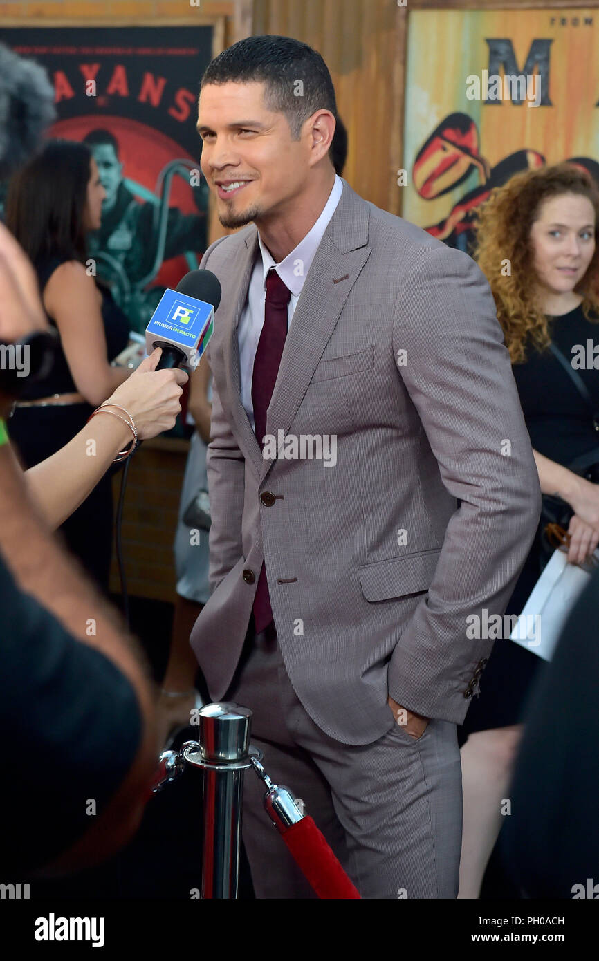 JD Pardo partecipando alla premiere di FX "ayans M.C.' a TCL teatro cinese il 28 agosto 2018 a Hollywood, in California. Foto Stock