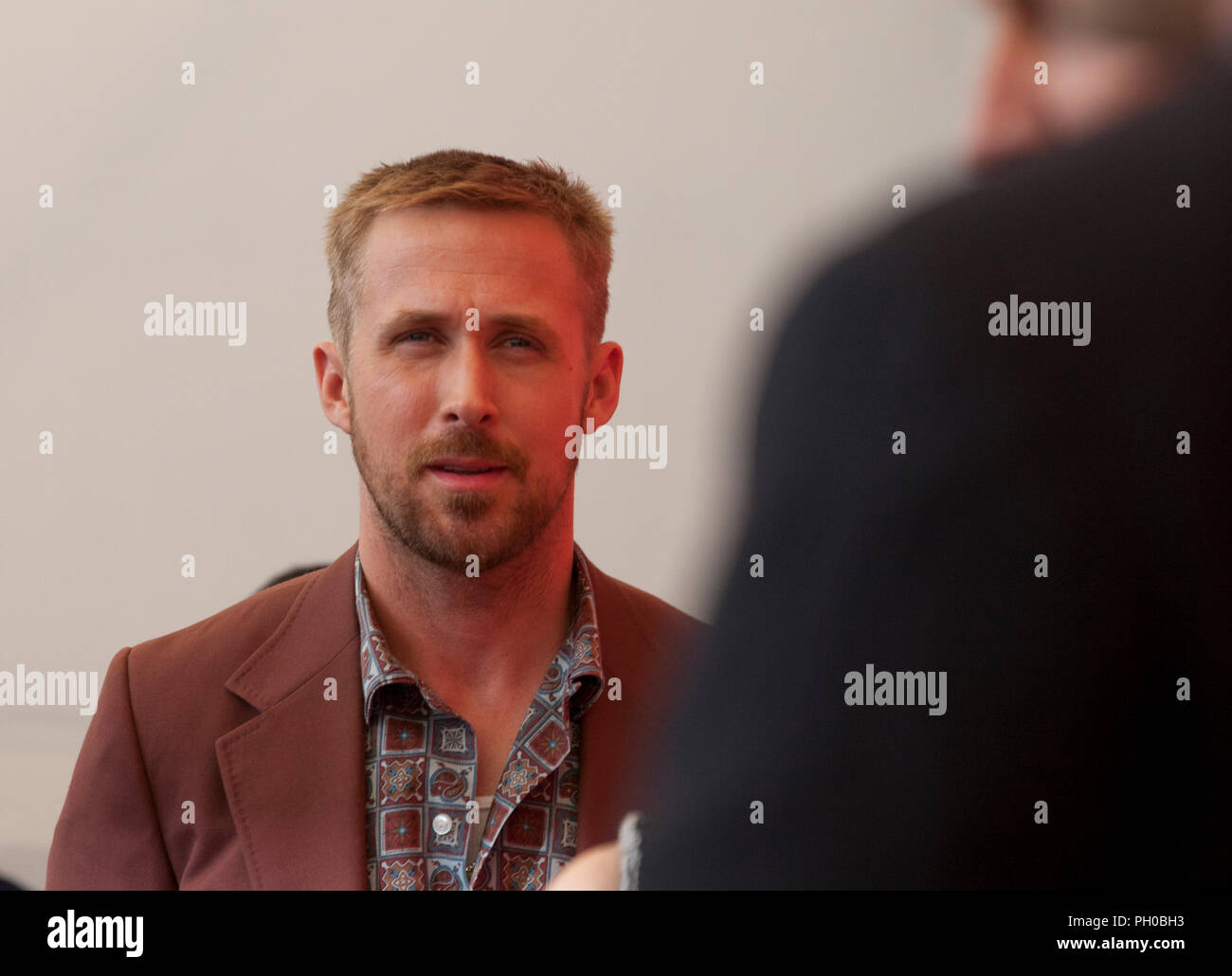 Venezia, Italia. Il 29 agosto 2018. Ryan Gosling al photocall per il film primo uomo al settantacinquesimo Festival del Cinema di Venezia, mercoledì 29 agosto 2018, Venezia Lido, Italia. Credito: Doreen Kennedy/Alamy Live News Foto Stock