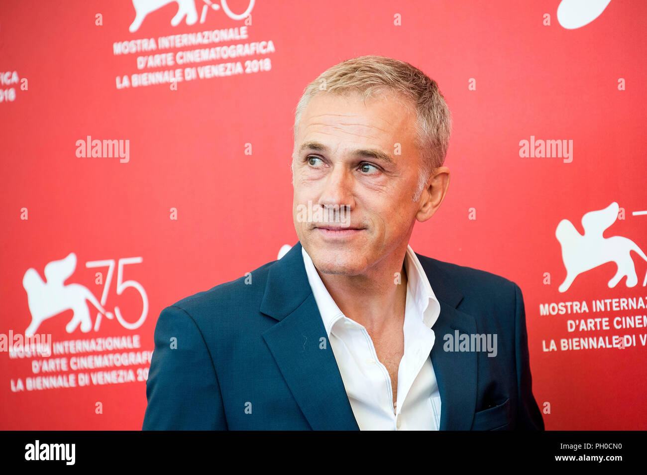 Venezia, Italia. Il 29 agosto 2018. Christoph Waltz durante la giuria photocall al settantacinquesimo Venice International Film Festival presso il Palazzo del Casinò su agosto 29, 2018 a Venezia, Italia. Credito: Geisler-Fotopress GmbH/Alamy Live News Foto Stock