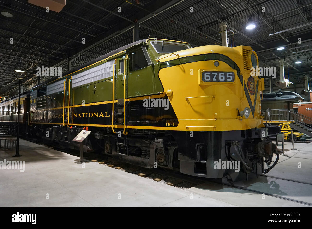 St-Constant, Canada, 28 Agosto, 2018.Vintage diesel/locomotiva elettrica in mostra al Museo Exporail.Credit:Mario Beauregard/Aalmy Live News Foto Stock