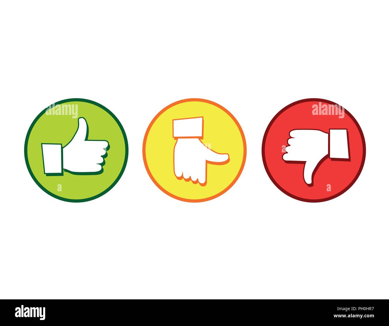 Simili e non piacciono le mani etichetta illustrazione vettoriale EPS10 Illustrazione Vettoriale