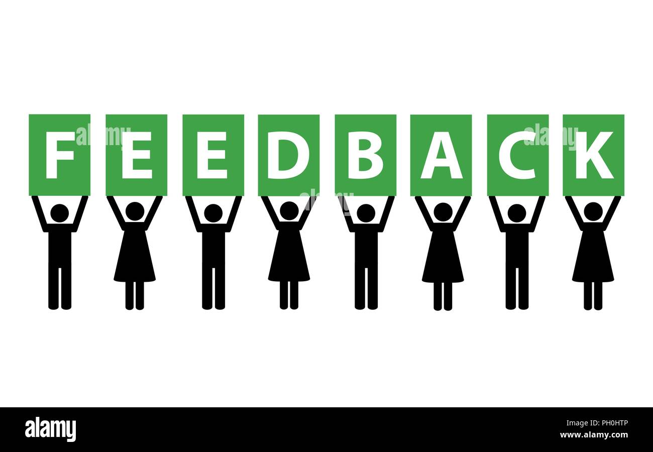 Feedback pittogramma del team isolati su uno sfondo bianco illustrazione vettoriale Illustrazione Vettoriale