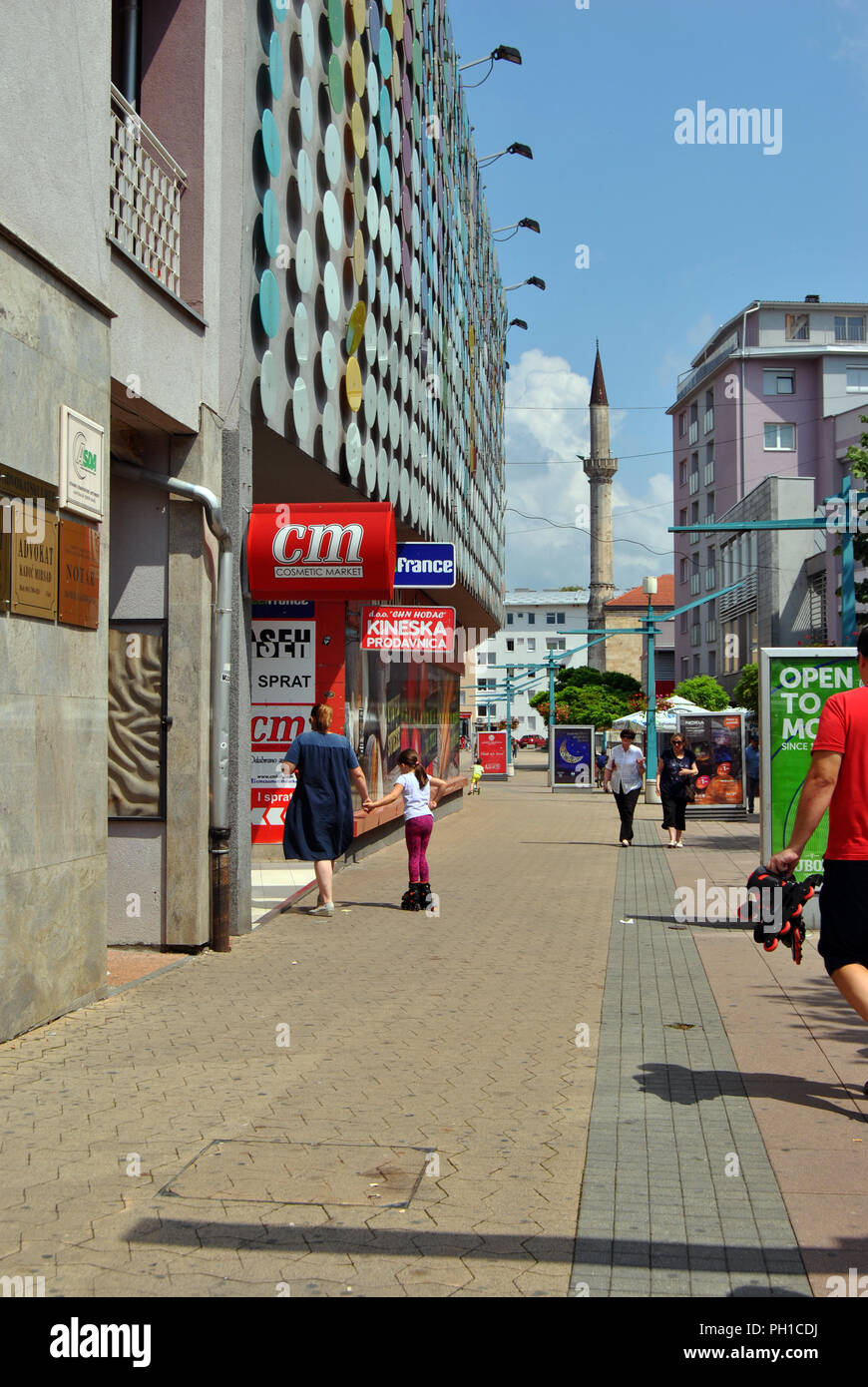 Bihac, Bosnia Erzegovina. Il centro della città Foto Stock