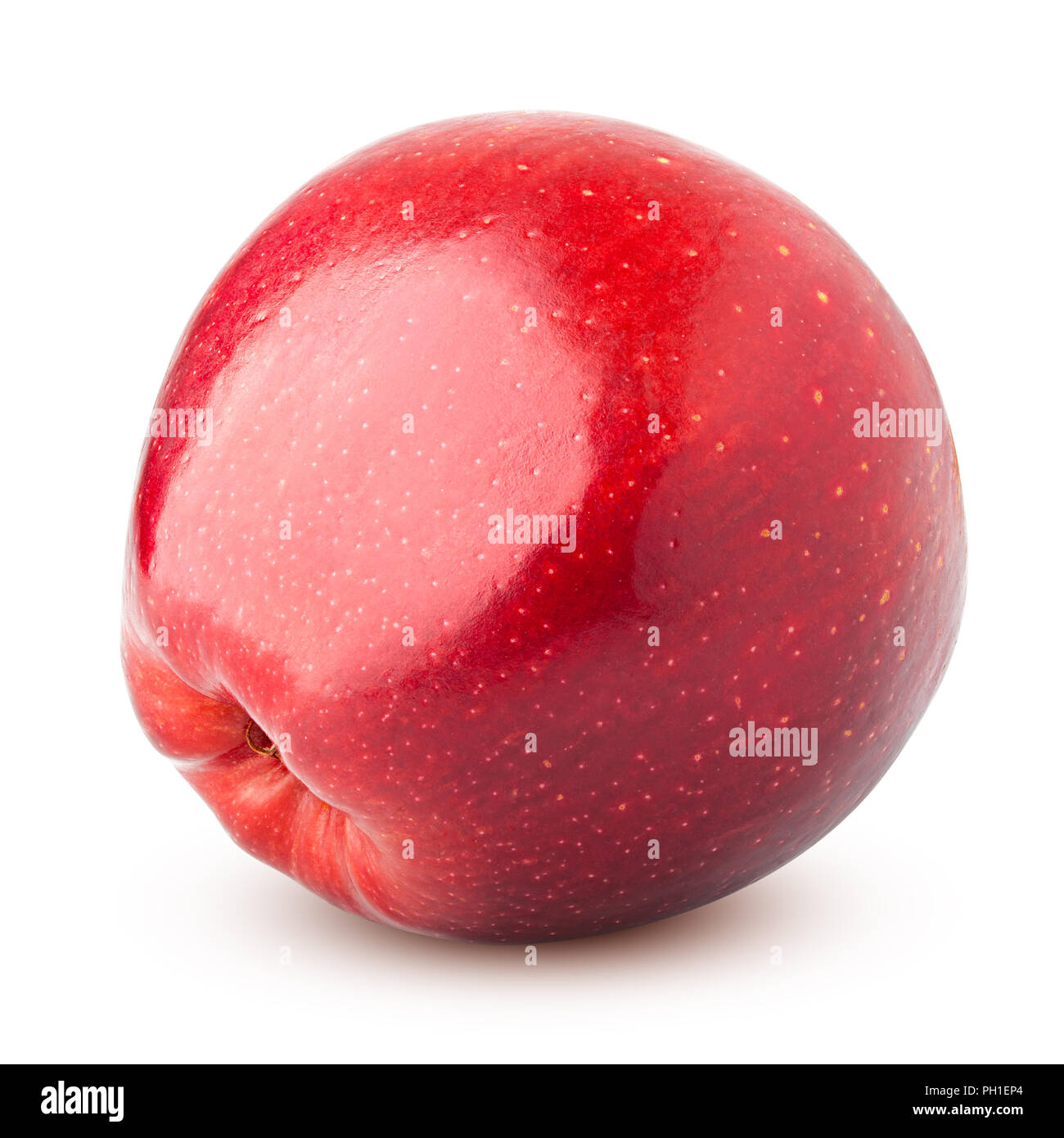 Rosso mela succosa isolati su sfondo bianco, percorso di clipping, tutta la profondità di campo Foto Stock