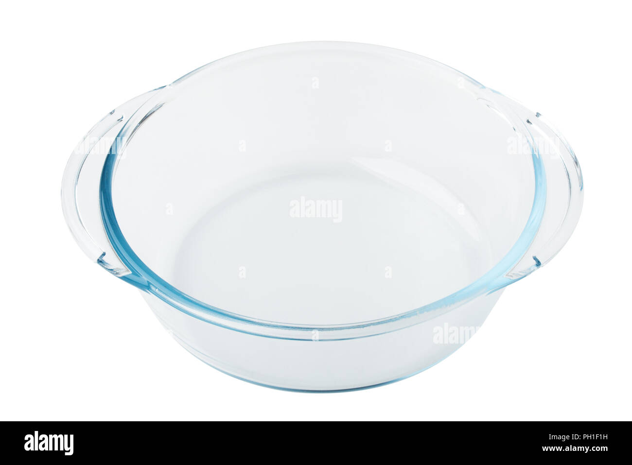 Refrattario di vetro vassoio da forno, percorso di clipping, isolato su sfondo bianco Foto Stock