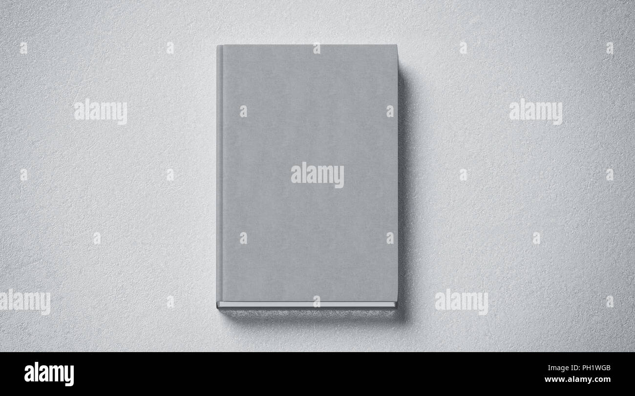 Grigio bianco tissutali hard cover prenota mock up, vista laterale frontale, rendering 3d. Vuoto con copertina rigida per notebook mockups, isolata. Bookstore modello di branding. P Foto Stock