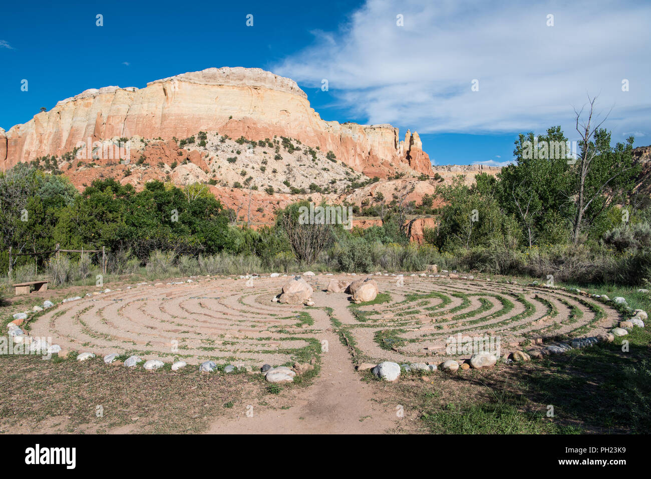 A labirinto e colorato mesa nel sud-ovest americano Foto Stock