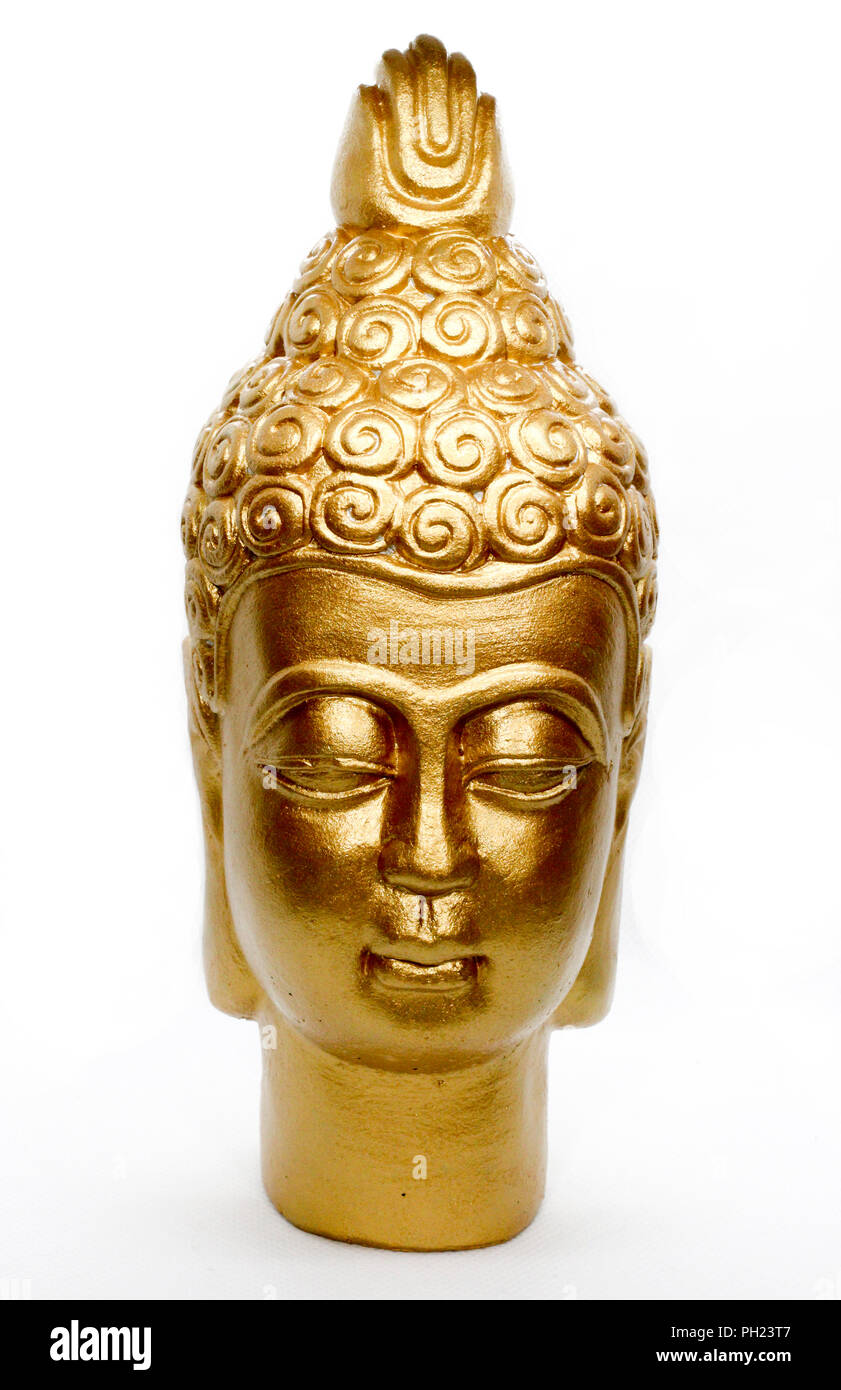 La testa del BUDDA è una simbolica e rappresentazione spirituale degli illuminati della sapienza e della conoscenza Foto Stock