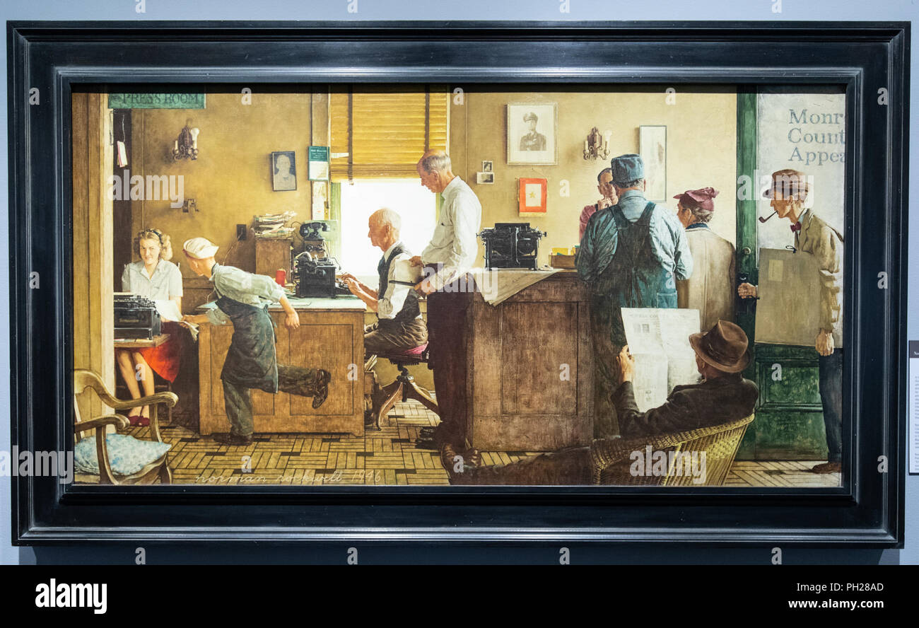 Norman Rockwell visita un paese Editor, Norman Rockwell Museum, Stockbridge, Berkshire County, Massachusetts, STATI UNITI D'AMERICA Foto Stock