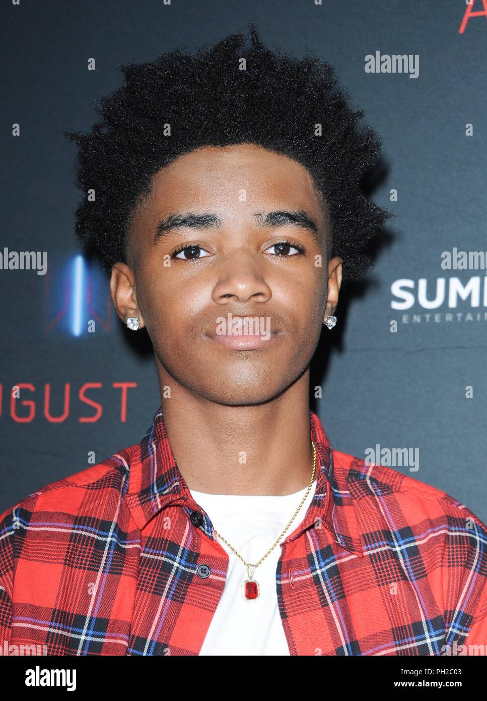 Los Angeles, CA, Stati Uniti d'America. Il 29 agosto, 2018. Myles Truitt presso gli arrivi per KIN Premiere, ArcLight Hollywood, Los Angeles, CA il 29 agosto 2018. Credito: Elizabeth Goodenough/Everett raccolta/Alamy Live News Foto Stock