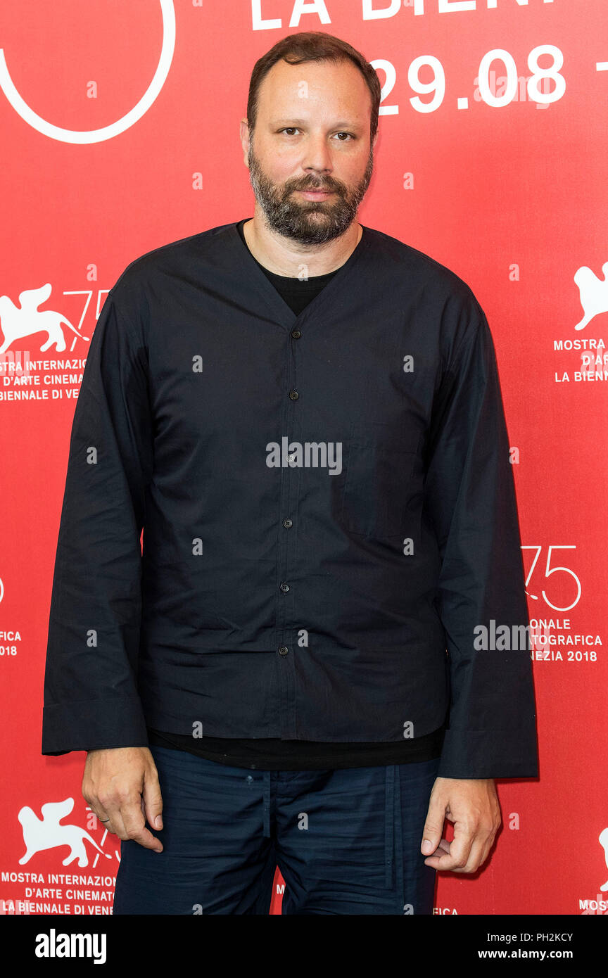 Yorgos Lanthimos durante il "favorito" photocall al settantacinquesimo Venice International Film Festival presso il Palazzo del Casinò Su agosto 30,2018 a Venezia, Italia Foto Stock