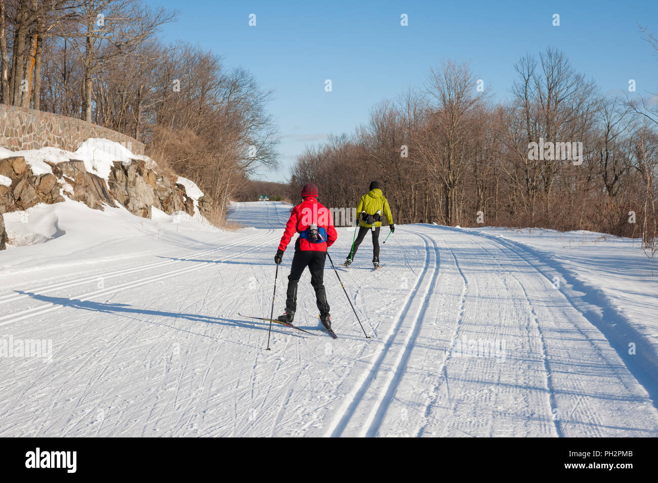 Sciare a Gatineau Park, Quebec, Canada Foto Stock