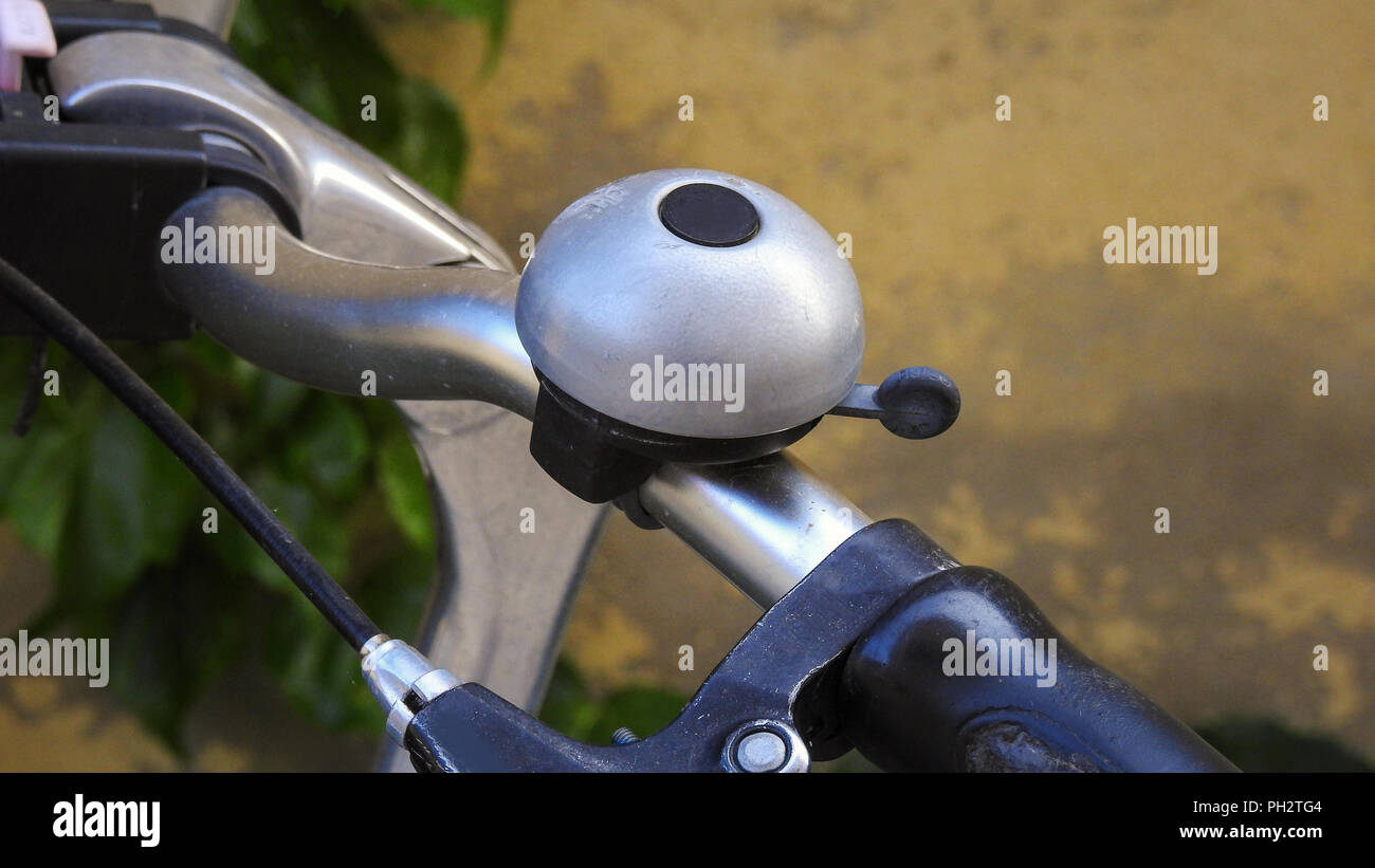 Campana di bicicletta vista ingrandita Foto Stock