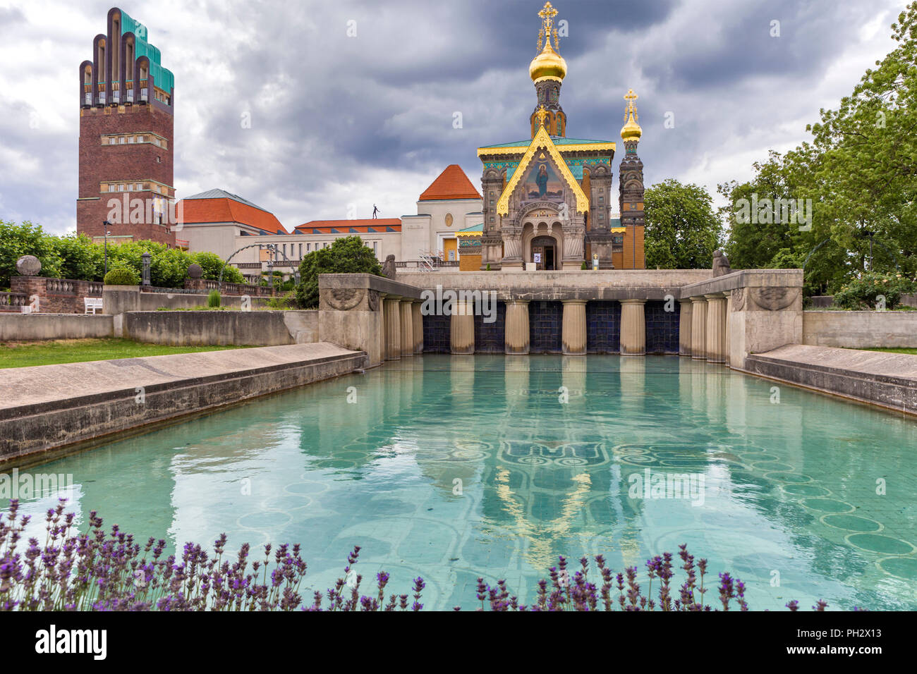 La cappella russa (1899), Mathildenhohe, Darmstadt, Hesse, Germania Foto Stock