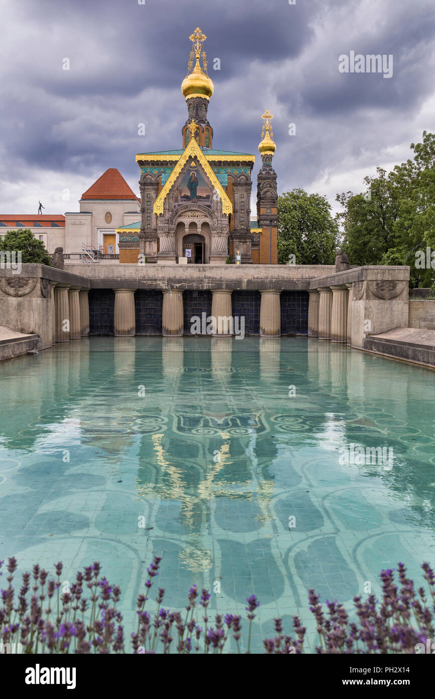 La cappella russa (1899), Mathildenhohe, Darmstadt, Hesse, Germania Foto Stock