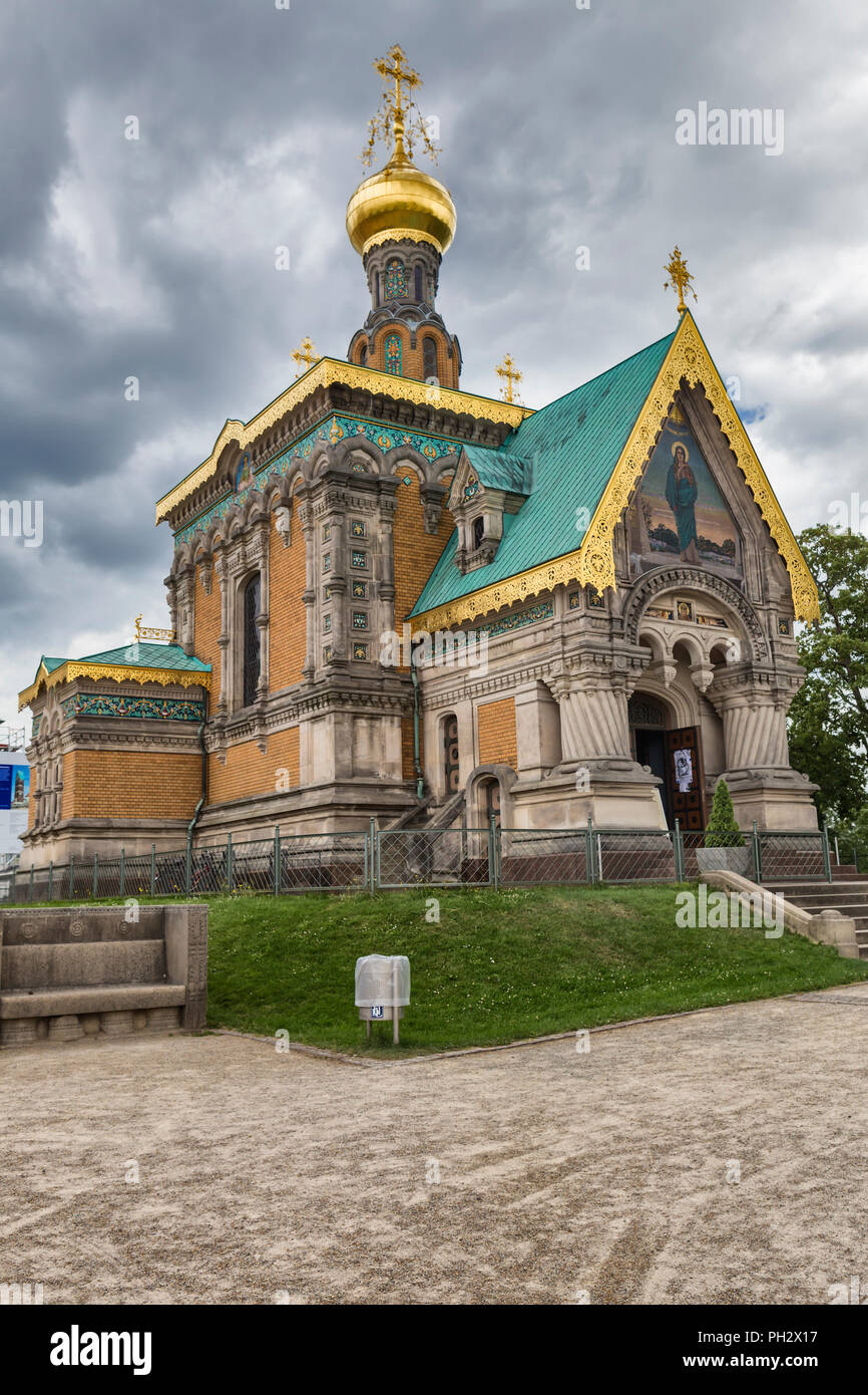 La cappella russa (1899), Mathildenhohe, Darmstadt, Hesse, Germania Foto Stock