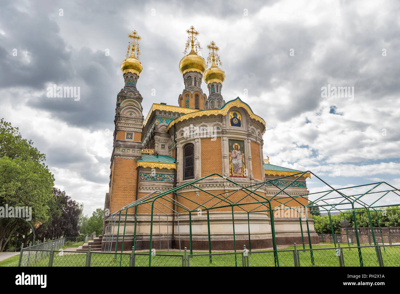 La cappella russa (1899), Mathildenhohe, Darmstadt, Hesse, Germania Foto Stock