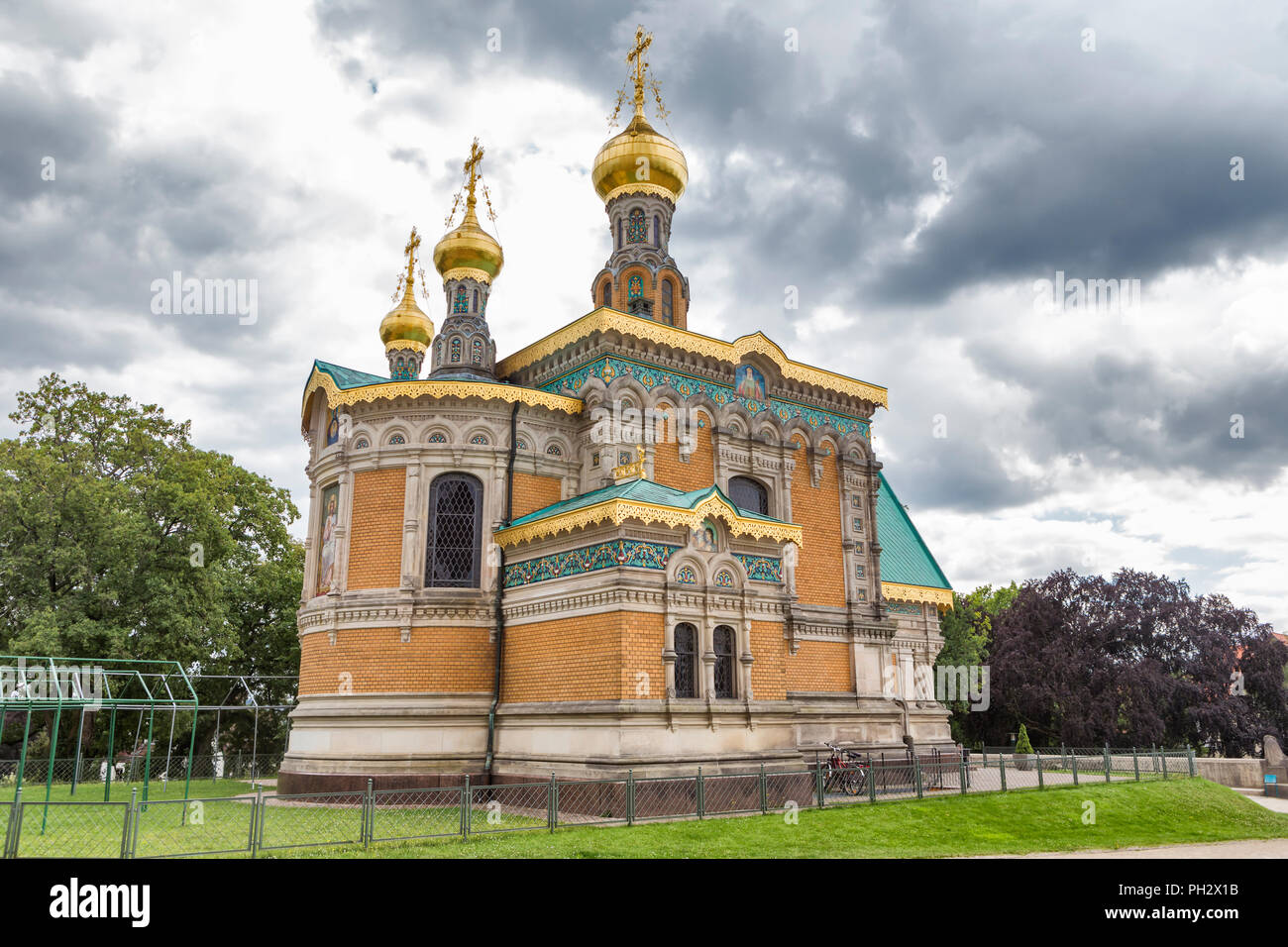La cappella russa (1899), Mathildenhohe, Darmstadt, Hesse, Germania Foto Stock