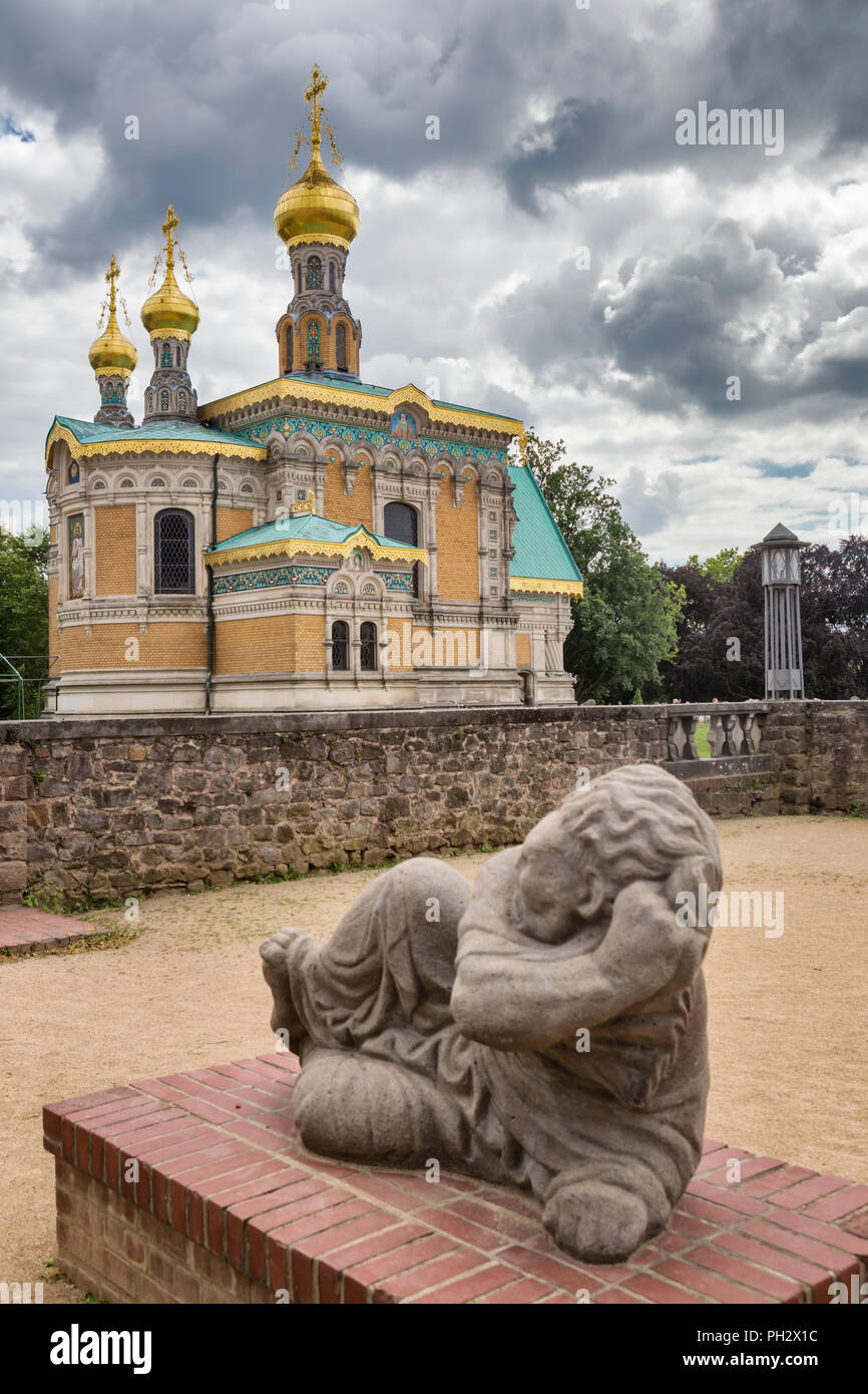 La cappella russa (1899), Mathildenhohe, Darmstadt, Hesse, Germania Foto Stock
