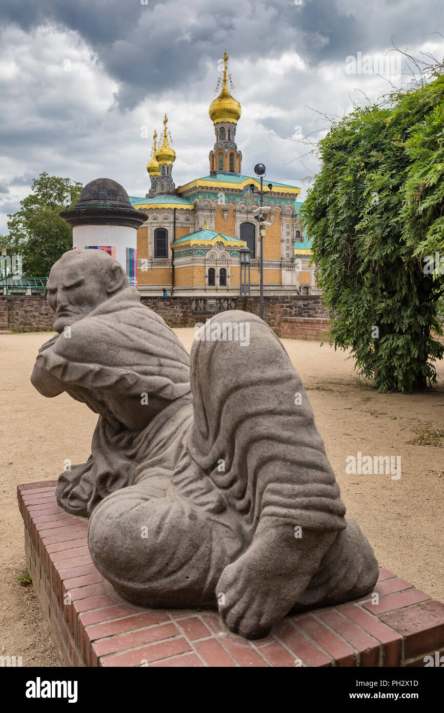 La cappella russa (1899), Mathildenhohe, Darmstadt, Hesse, Germania Foto Stock
