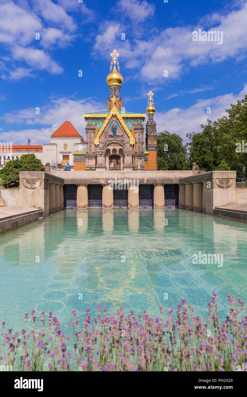 La cappella russa (1899), Mathildenhohe, Darmstadt, Hesse, Germania Foto Stock