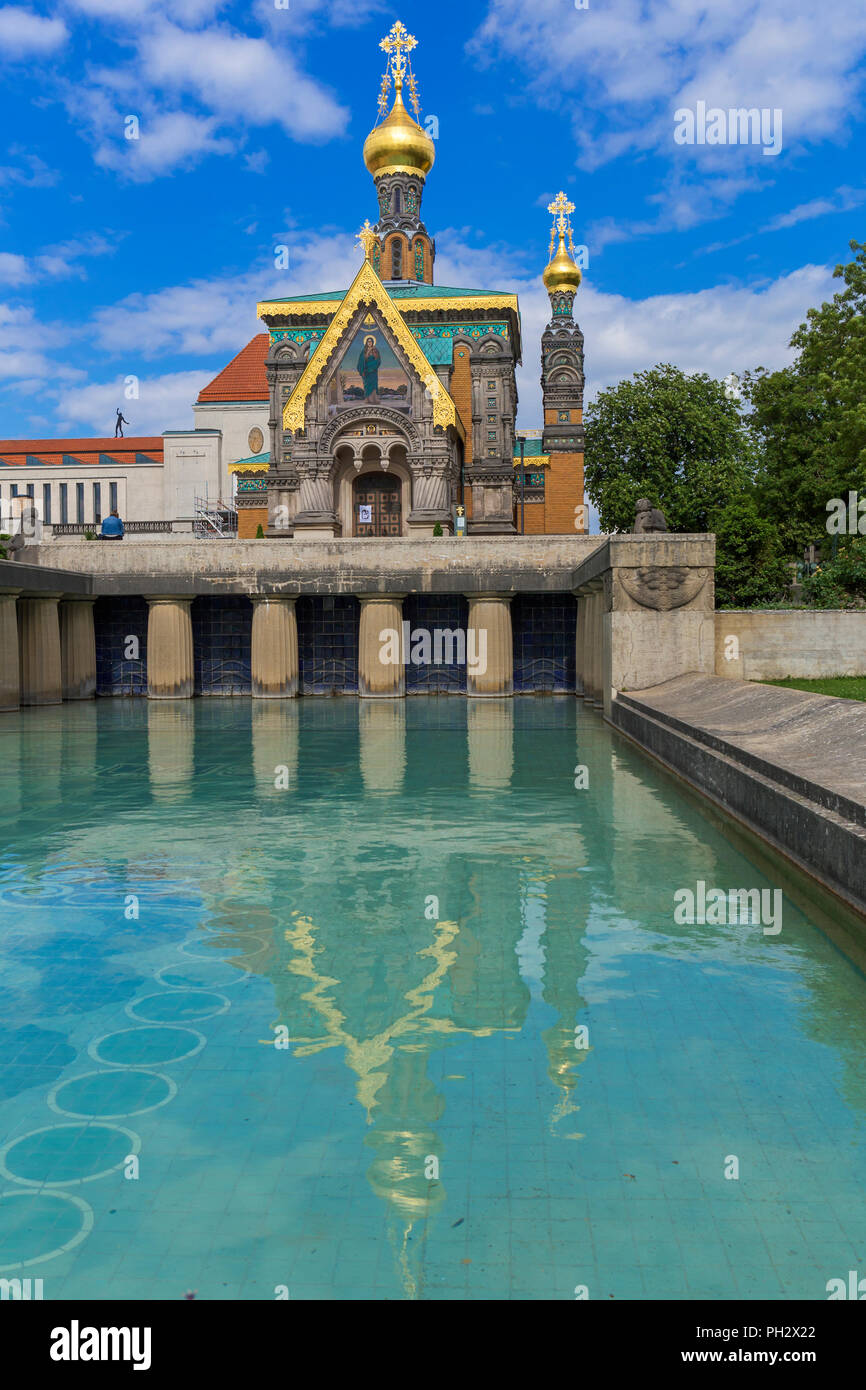 La cappella russa (1899), Mathildenhohe, Darmstadt, Hesse, Germania Foto Stock