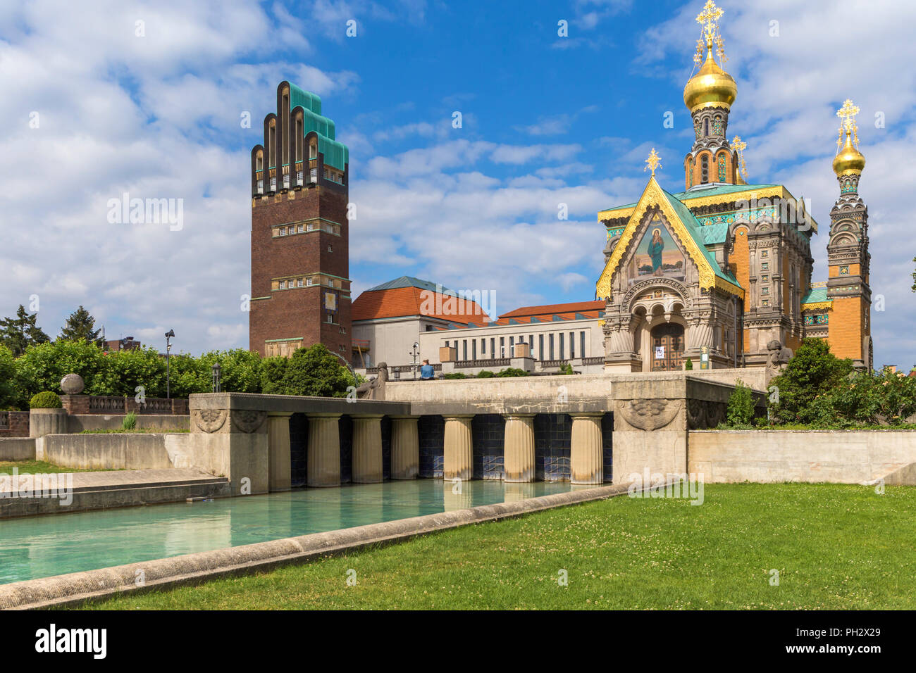 La cappella russa (1899), Mathildenhohe, Darmstadt, Hesse, Germania Foto Stock