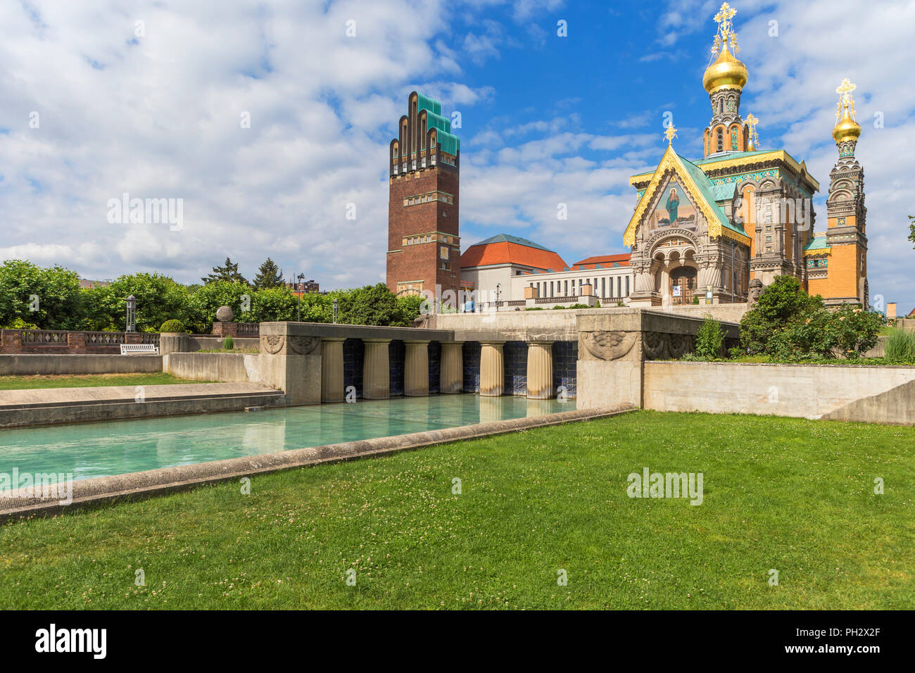 La cappella russa (1899), Mathildenhohe, Darmstadt, Hesse, Germania Foto Stock