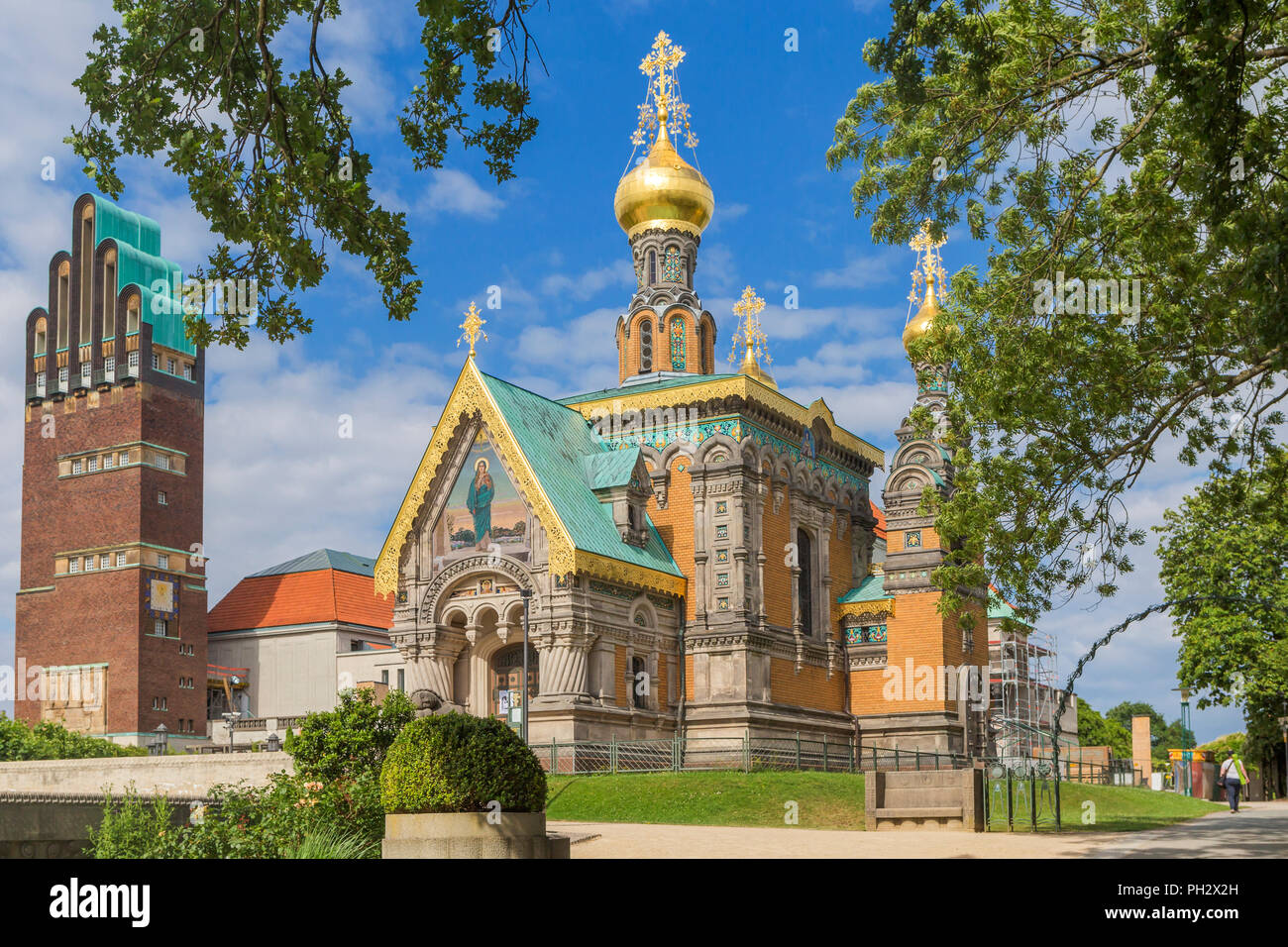 La cappella russa (1899), Mathildenhohe, Darmstadt, Hesse, Germania Foto Stock