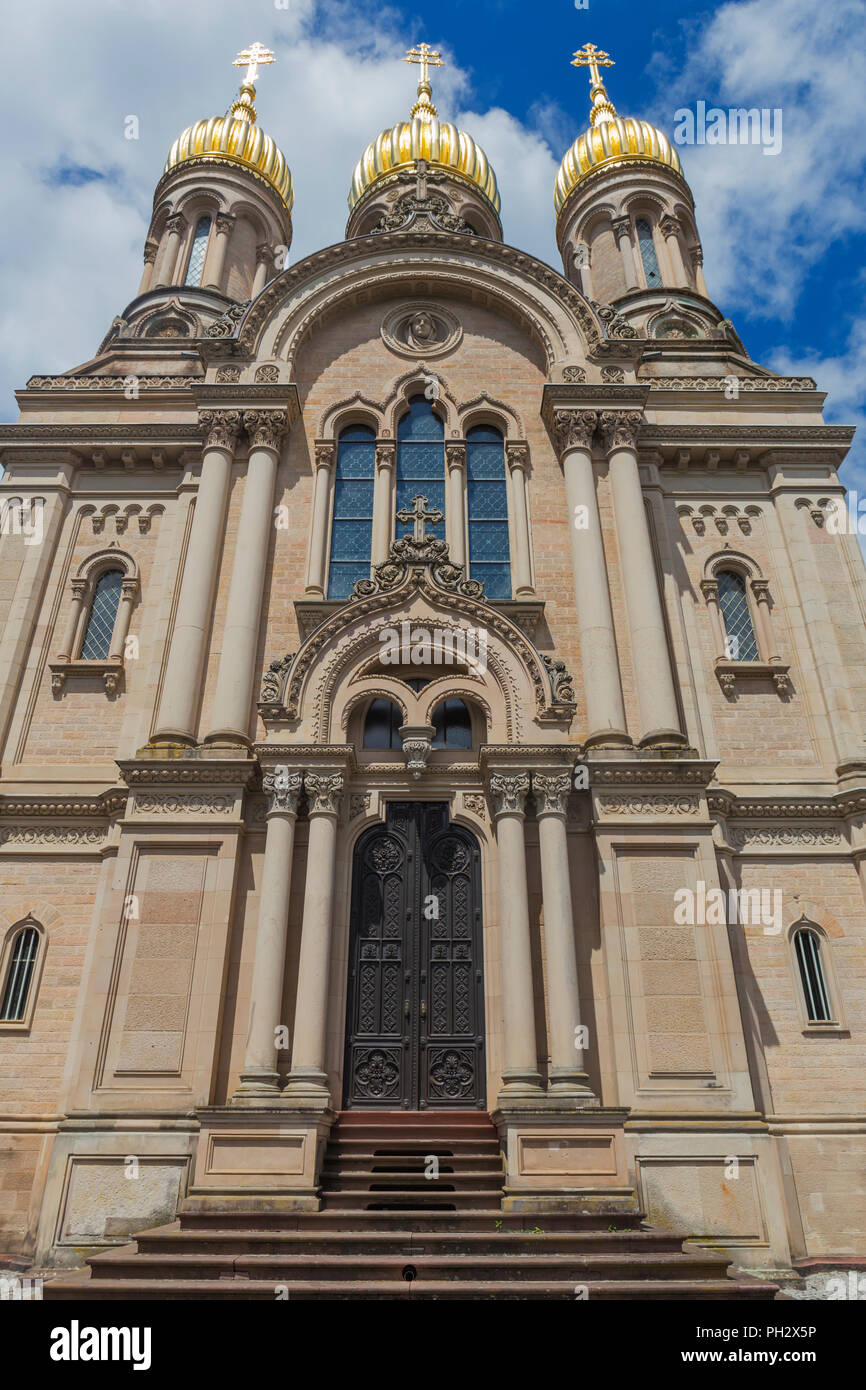 Chiesa Russa (1855), Wiesbaden, Hesse, Germania Foto Stock