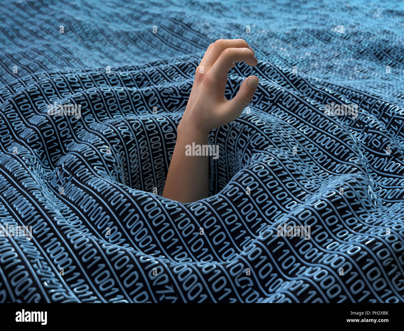 Uomo che affonda nella superficie di binario Foto Stock