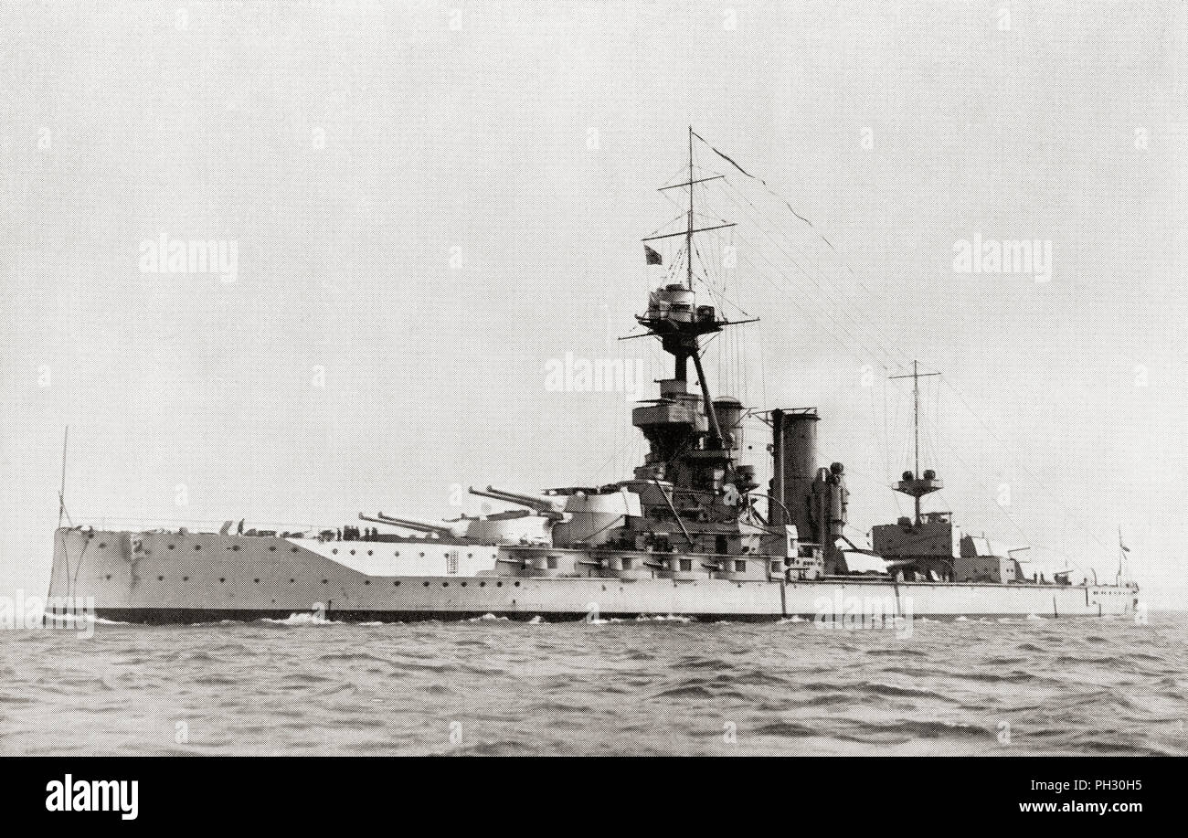La corazzata HMS Duca di ferro (1914), da cui l'Ammiraglio Jellicoe rivolta la battaglia dello Jutland. Dal libro di navi, pubblicato c.1920. Foto Stock
