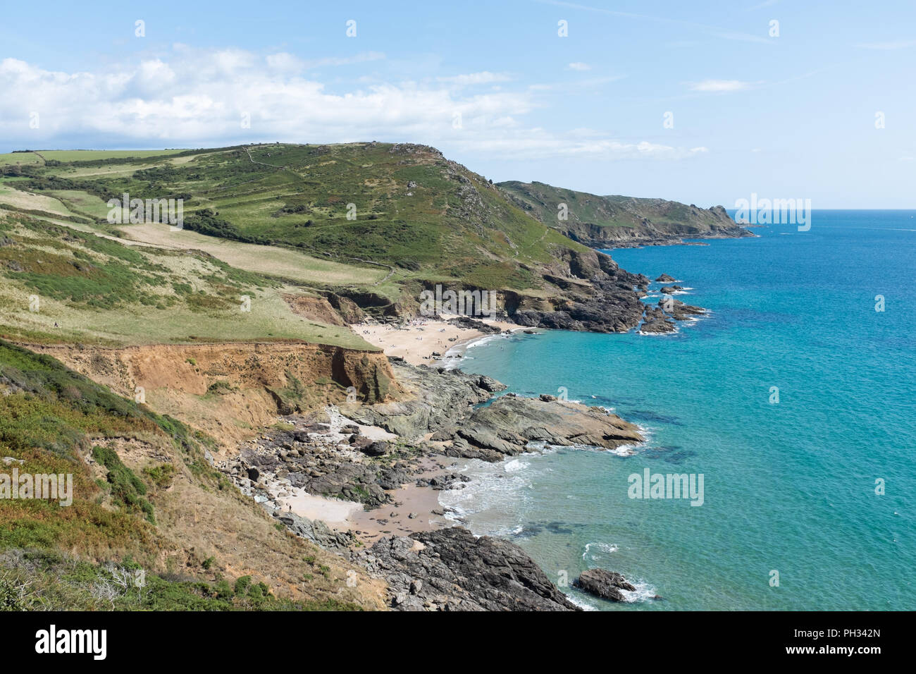 Il vecchio edificio di vedetta alla Gara Rock vicino a Salcombe,South Hams,Devon Foto Stock