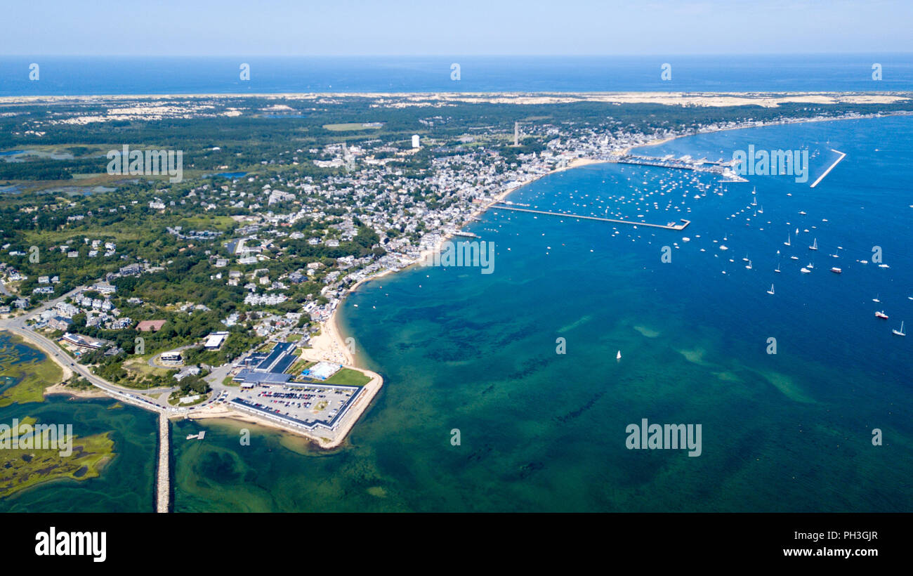 Vista aerea a Provincetown, MA, Stati Uniti d'America Foto Stock