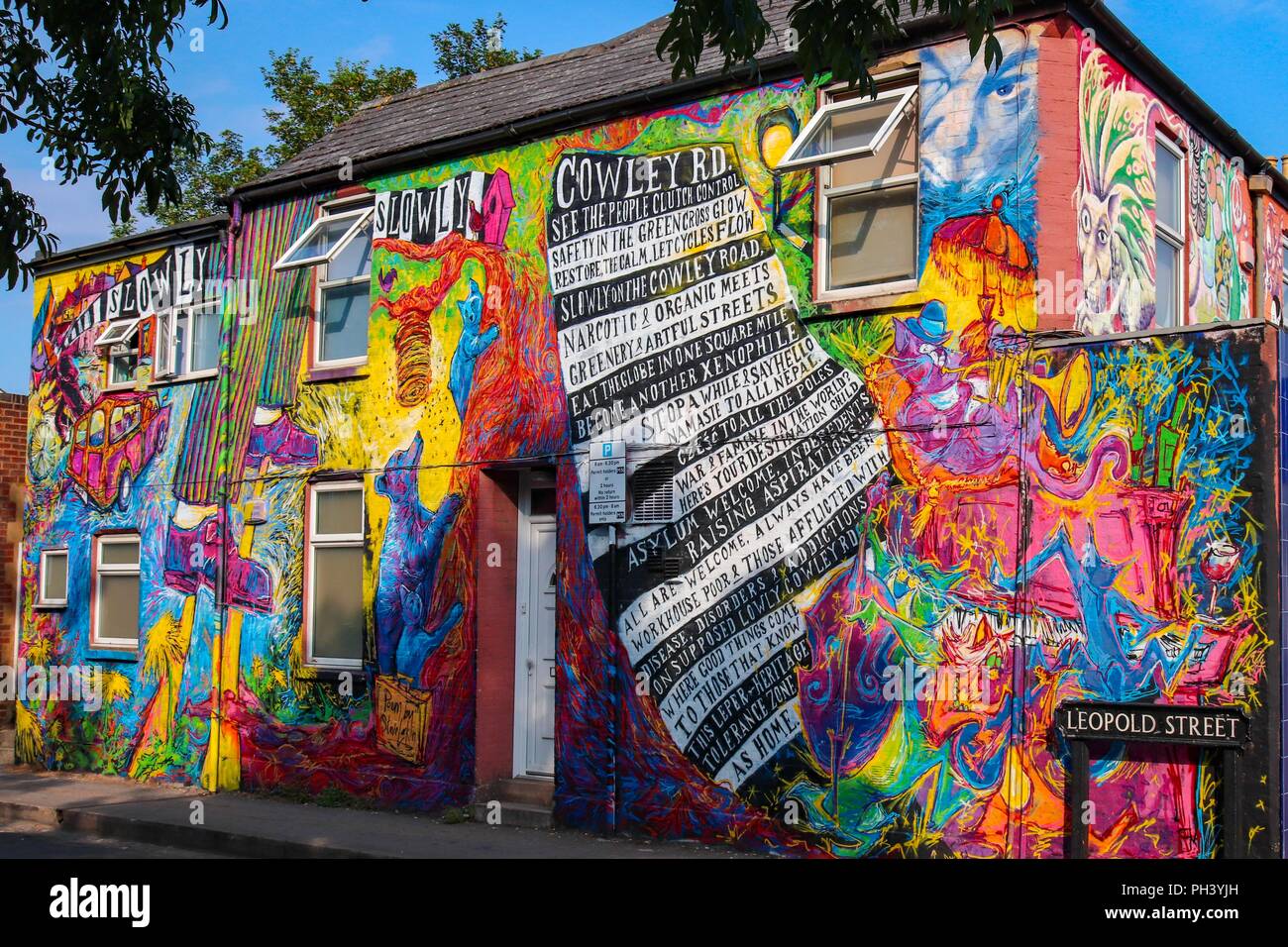 Cowley Road poesia Foto Stock