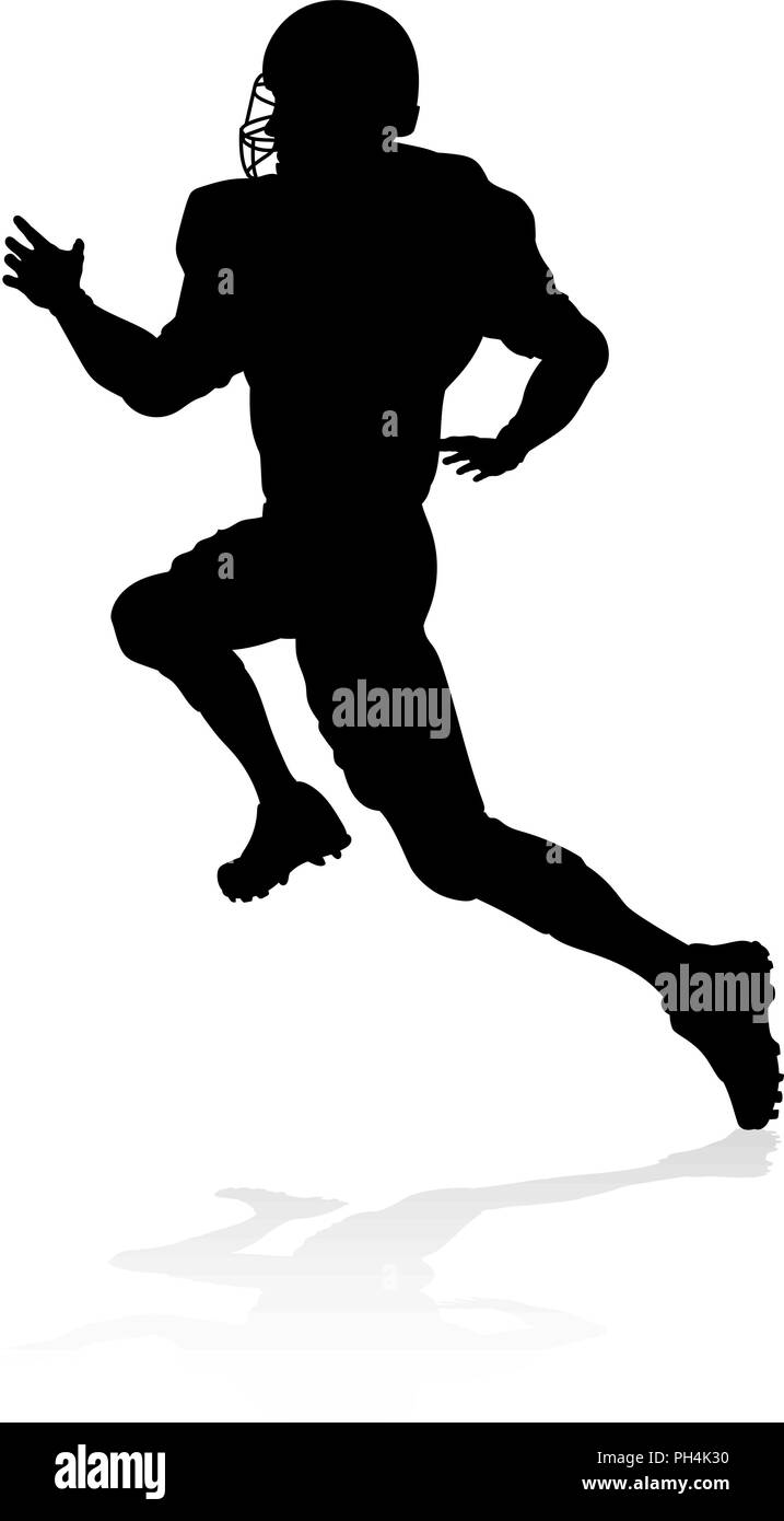 Giocatore di Football Americano Silhouette Illustrazione Vettoriale