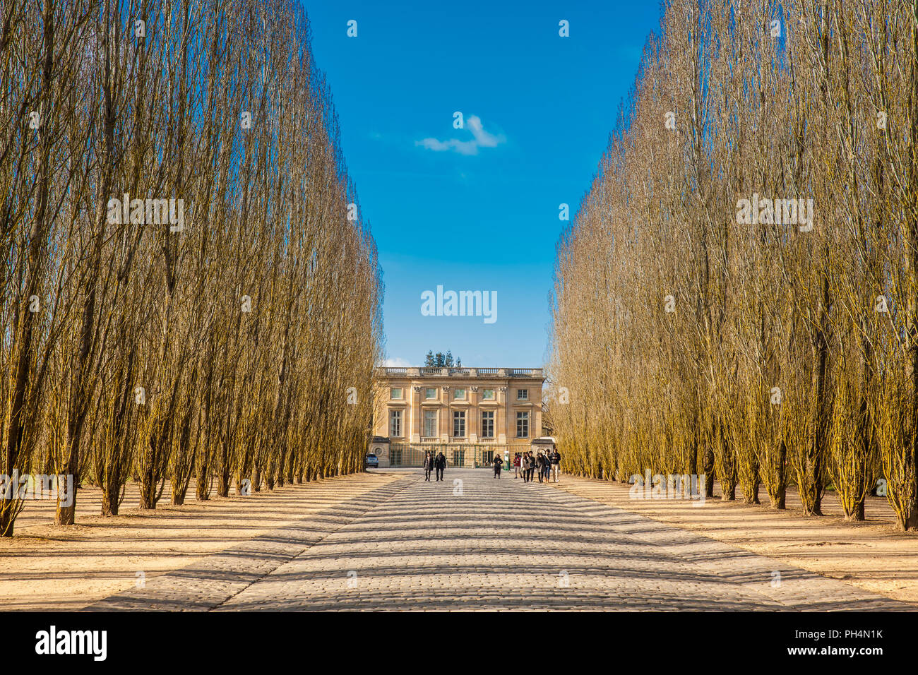 Giardino del Palazzo di Versailles in un gelido inverno giorno appena prima della primavera Foto Stock