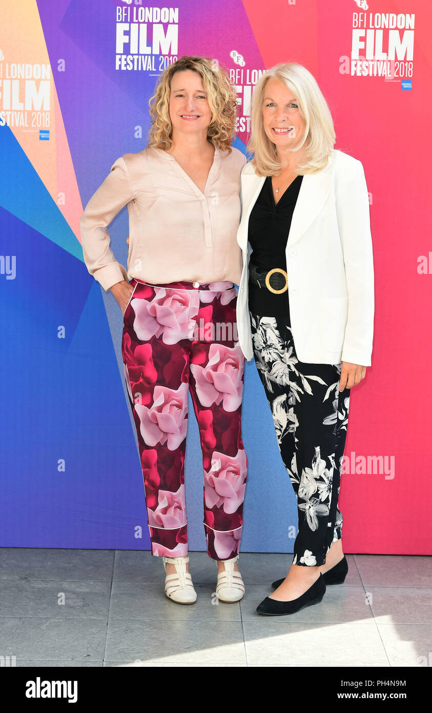 Tricia Tuttle e Amanda Nevill arriva alla sessantaduesima BFI London Film Festival di lancio del programma a Cineworld Leicester Square, Londra. Foto Stock