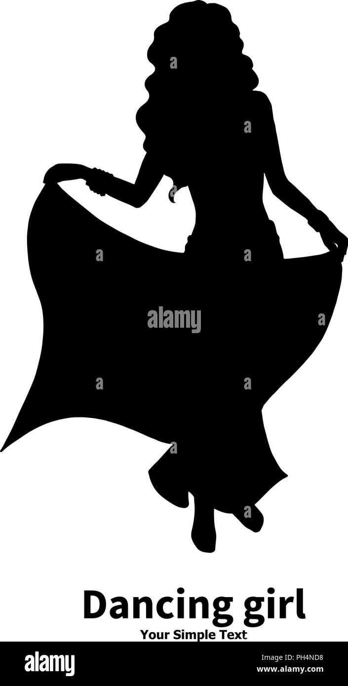 Silhouette di dancing girl Illustrazione Vettoriale