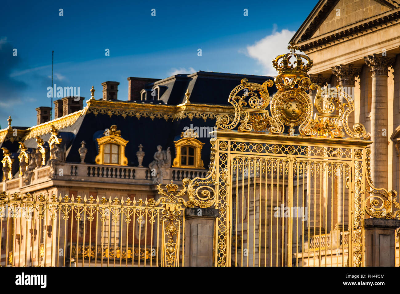 Il Palazzo di Versailles in un gelido inverno giorno appena prima della primavera Foto Stock