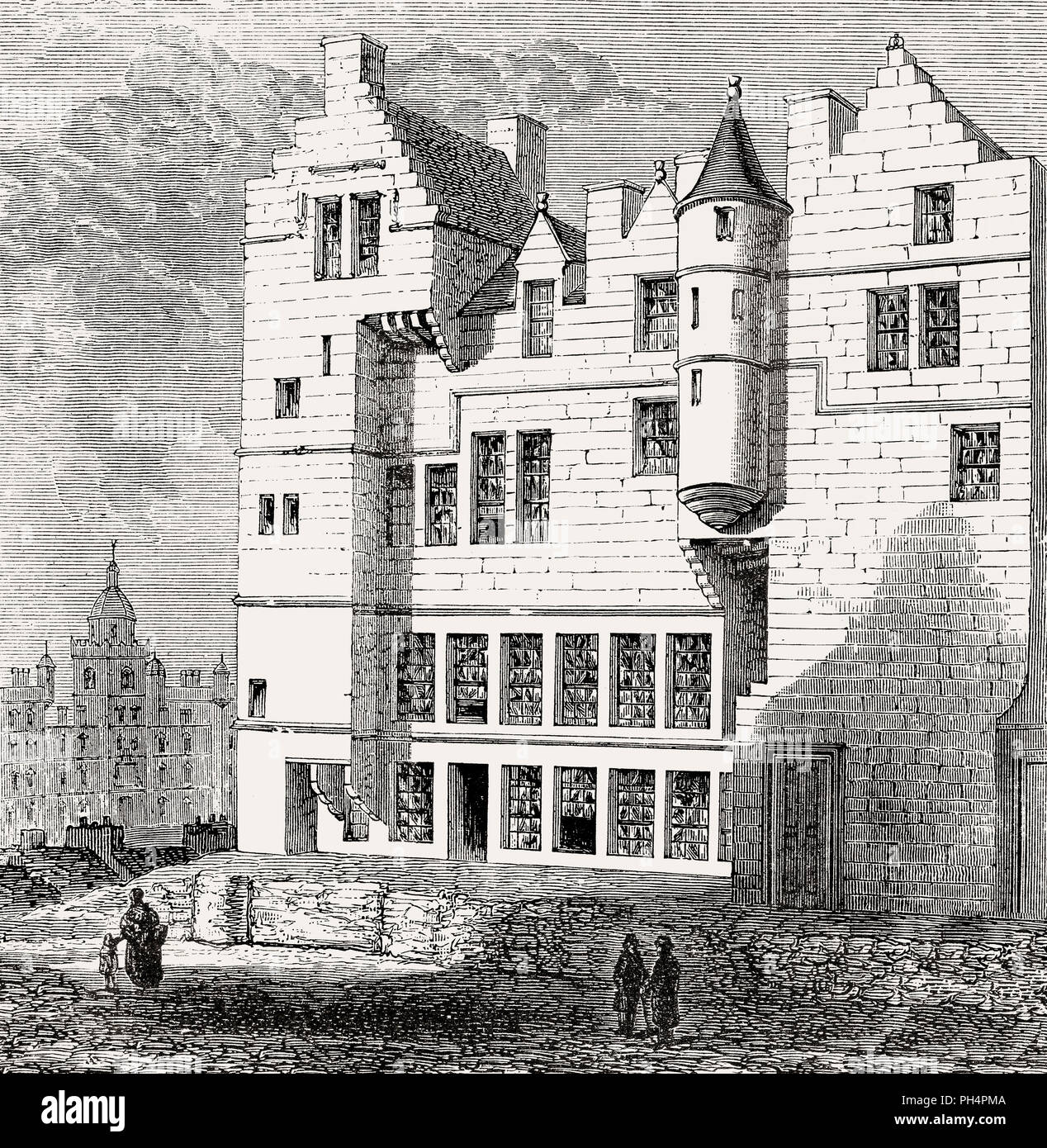 Robert Gourlay's House, vecchia banca vicino, Edimburgo Lawnmarket, Scozia, XVIII secolo Foto Stock