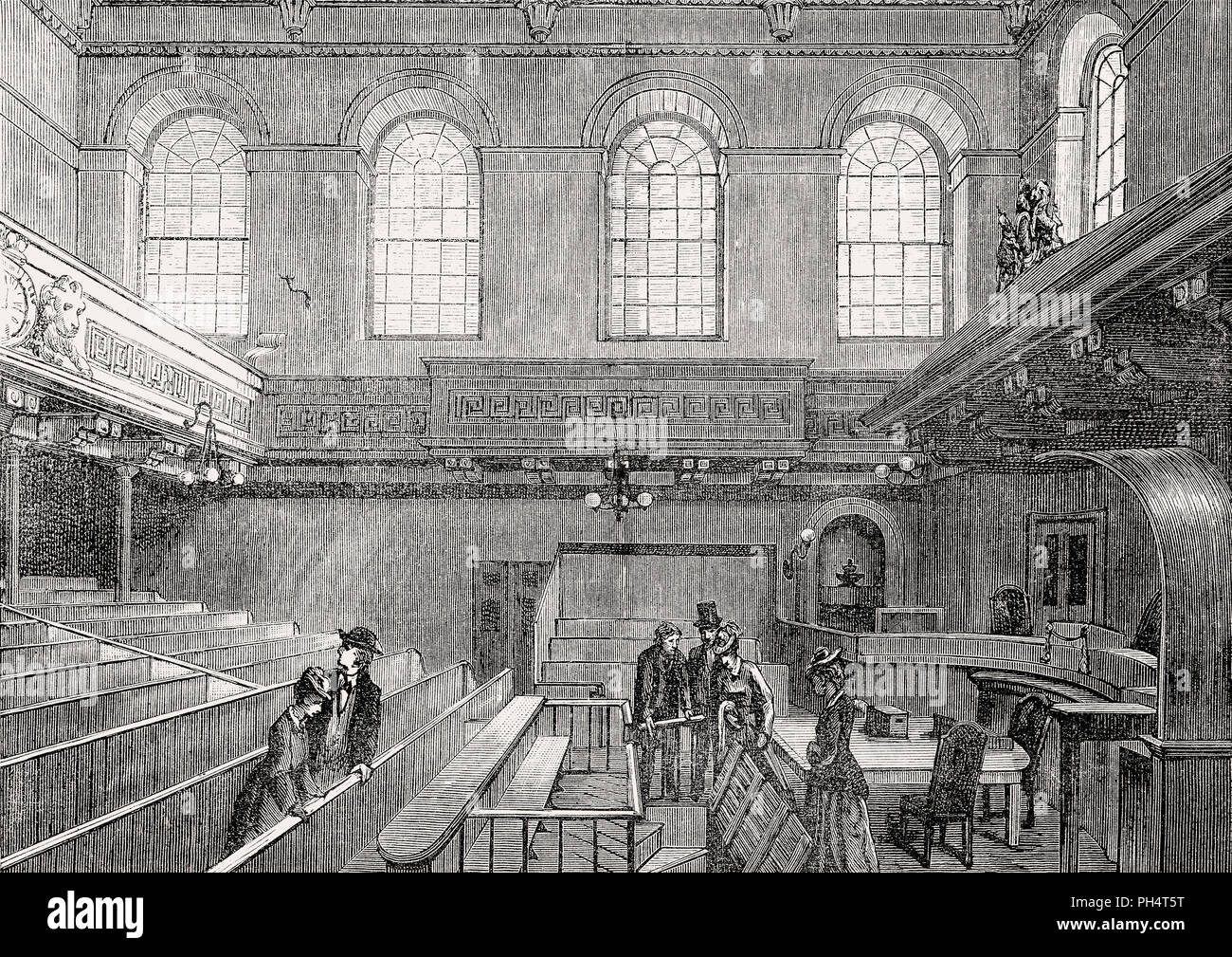 Vista interna di Alta Corte di Justiciary, Edimburgo, Scozia, XIX secolo Foto Stock