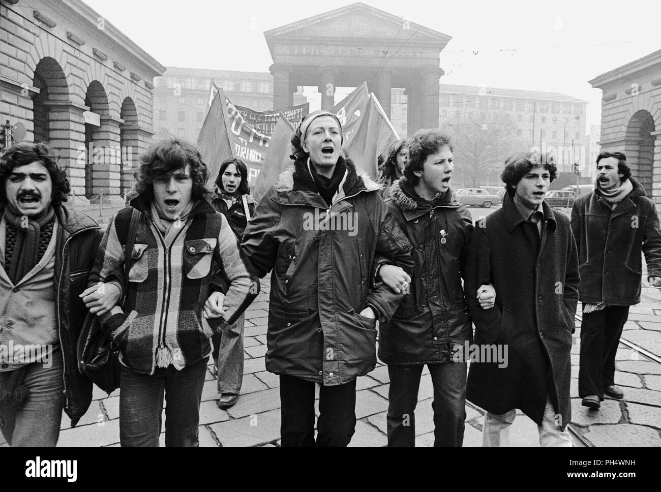 Il grande inglese attrice Vanessa Redgrave è sempre stato politicamente impegnato, qui a Milano (Italia) nel gennaio 1978 partecipa a una dimostrazione durante la comunità internazionale di marzo organizzato dalla tomba (Trozkista ispirato) per la difesa dei diritti dei lavoratori. Foto Stock