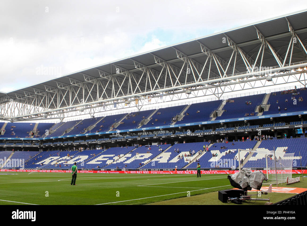 26 agosto 2018, RCDE Stadium, Cornella El Prat, Spagna; La Liga calcio, RCD Espanyol rispetto a Valencia CF; RCDE Stadium prima della partita Foto Stock