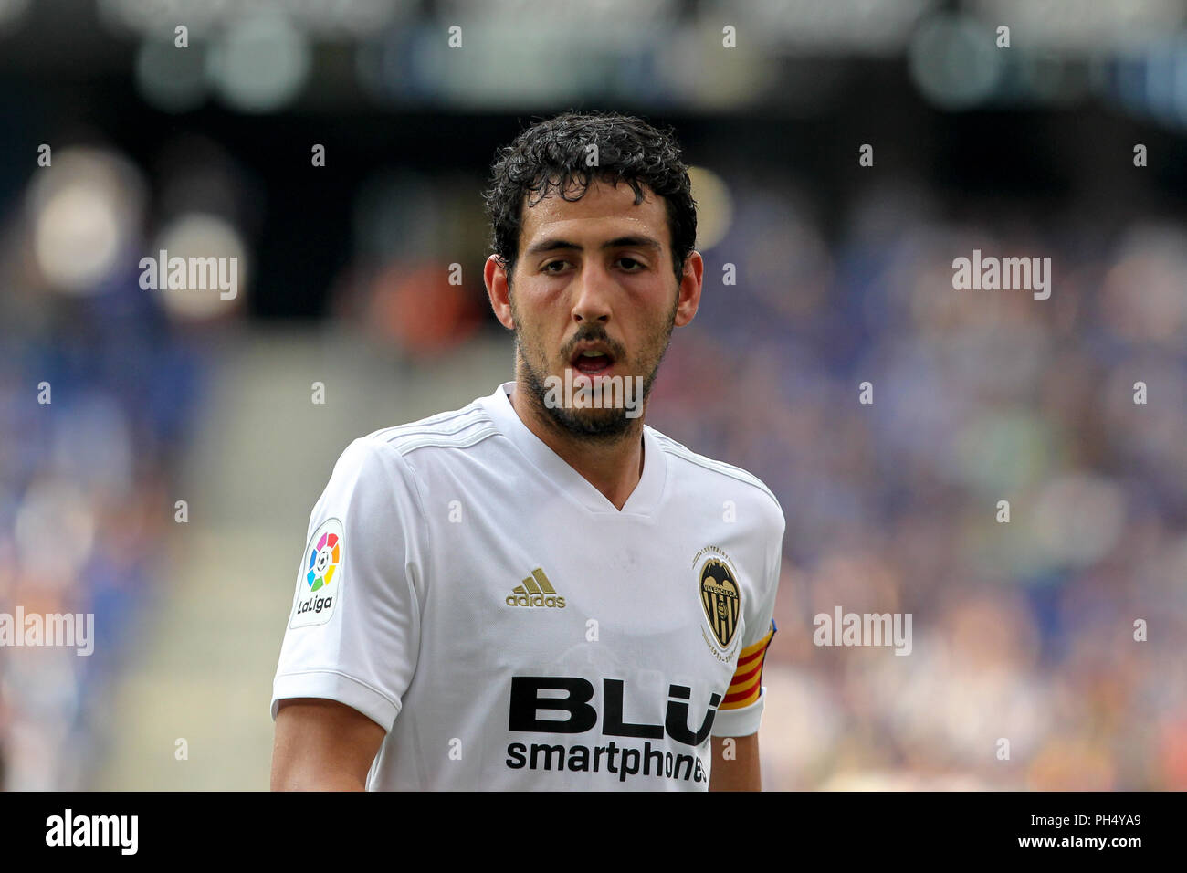 26 agosto 2018, RCDE Stadium, Cornella El Prat, Spagna; La Liga calcio, RCD Espanyol rispetto a Valencia CF; Dani Parejo di Valencia CF Foto Stock